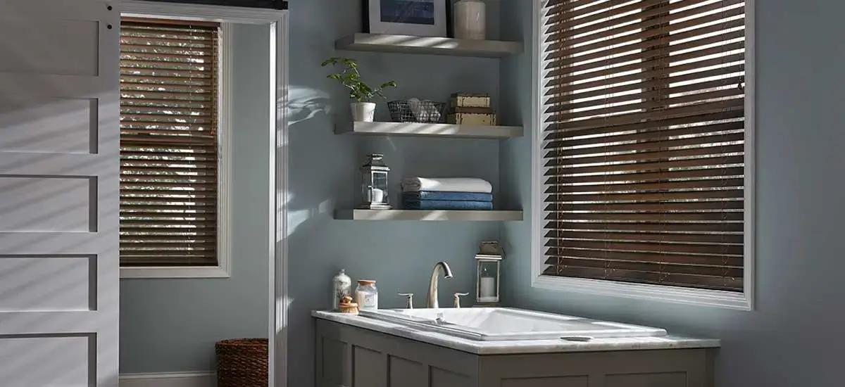 Elegant Home Office Wood Blinds in Overland Park